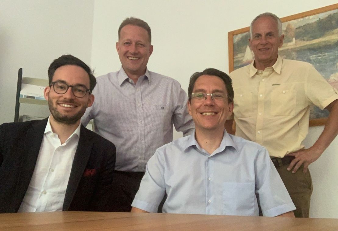 Fondsmanager Lukas Spang im Gespräch mit dem SIGAVEST-Team: Christian Mallek, Guido Hoheisel, Christian Müller (v.l.n.r.)