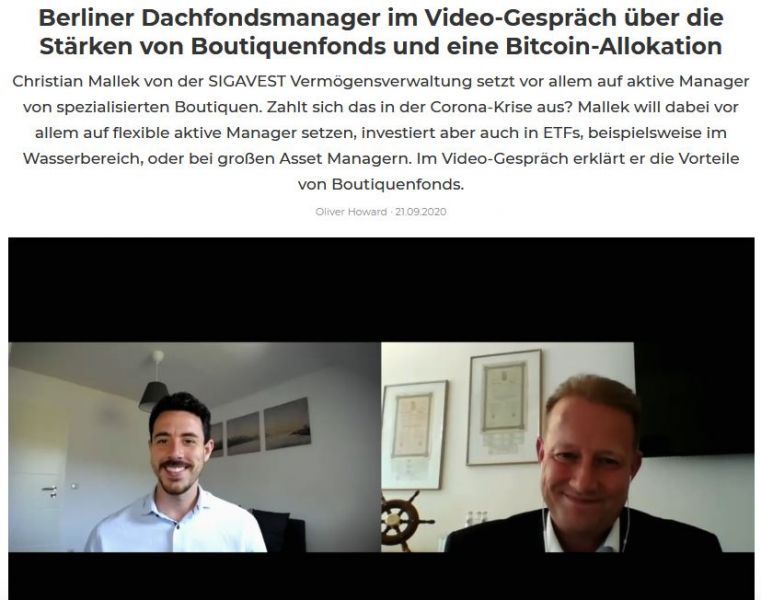 Im Video-Gespräch: Oliver Howard (Fundview) mit Christian Mallek (SIGAVEST)